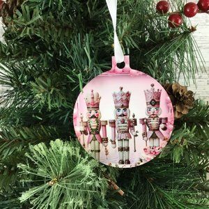 Pink Nutcrackers Christmas Ornament